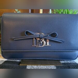 Badgley Mischka Navy Crossbody Bag with Bow Accent